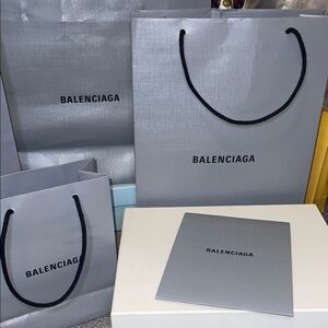 3 FOR 1 Balenciaga Silver Shopping Bag Collection and 1 Gift Bag